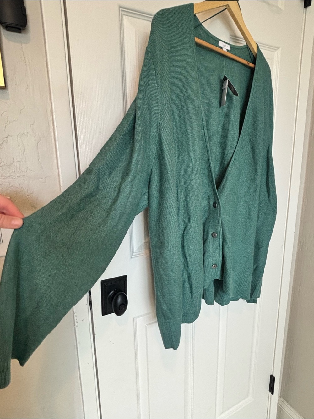 J. Jill Open-Front Cardigan in Teal Green - Picture 6 of 11